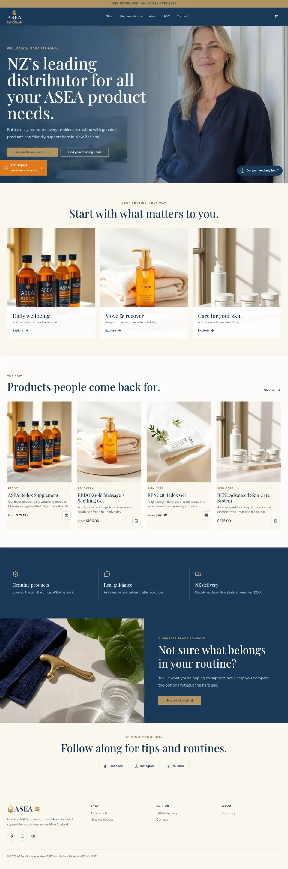 Asea Shop homepage