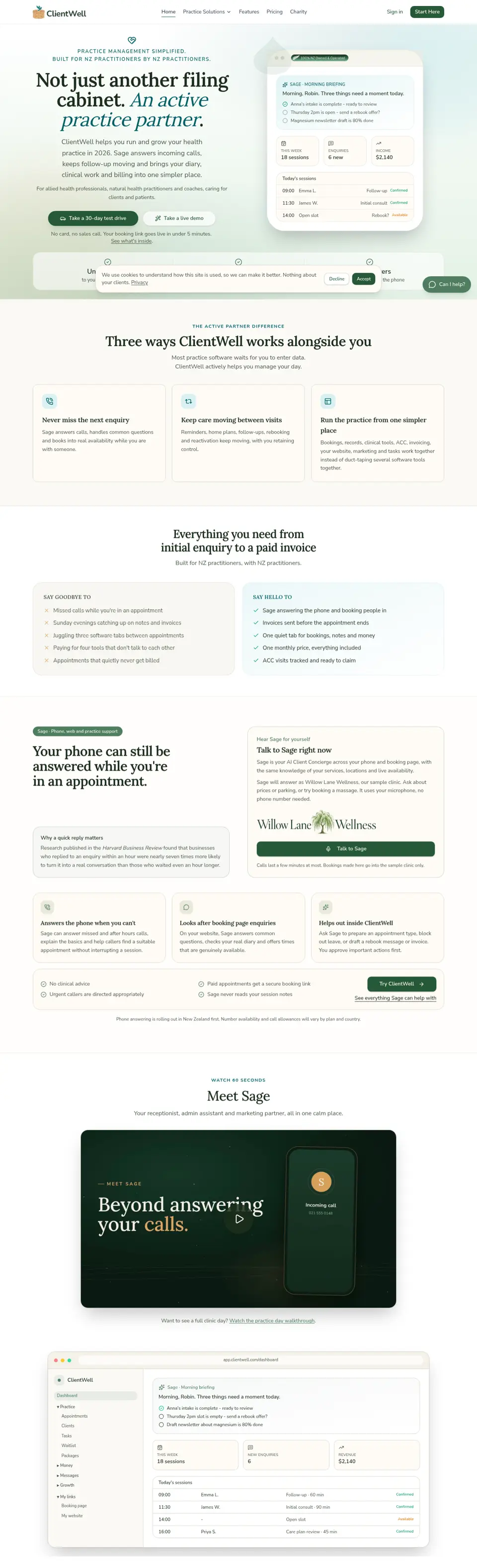 ClientWell homepage