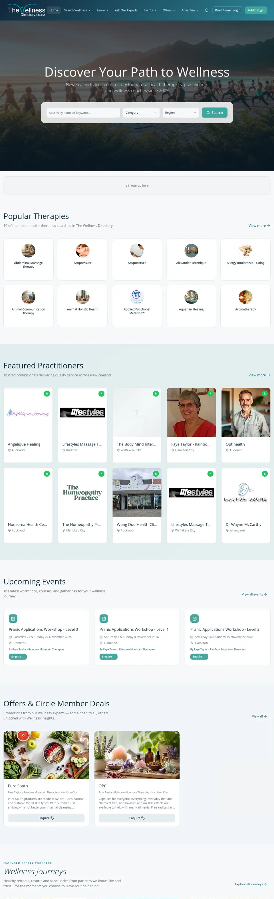 The Wellness Directory homepage